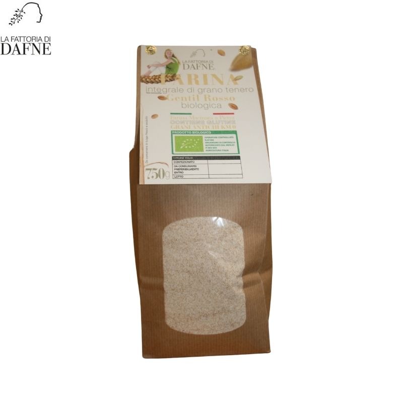 Farina integrale di Grano tenero Gentil Rosso tipo semoletta Bio -750 gr-